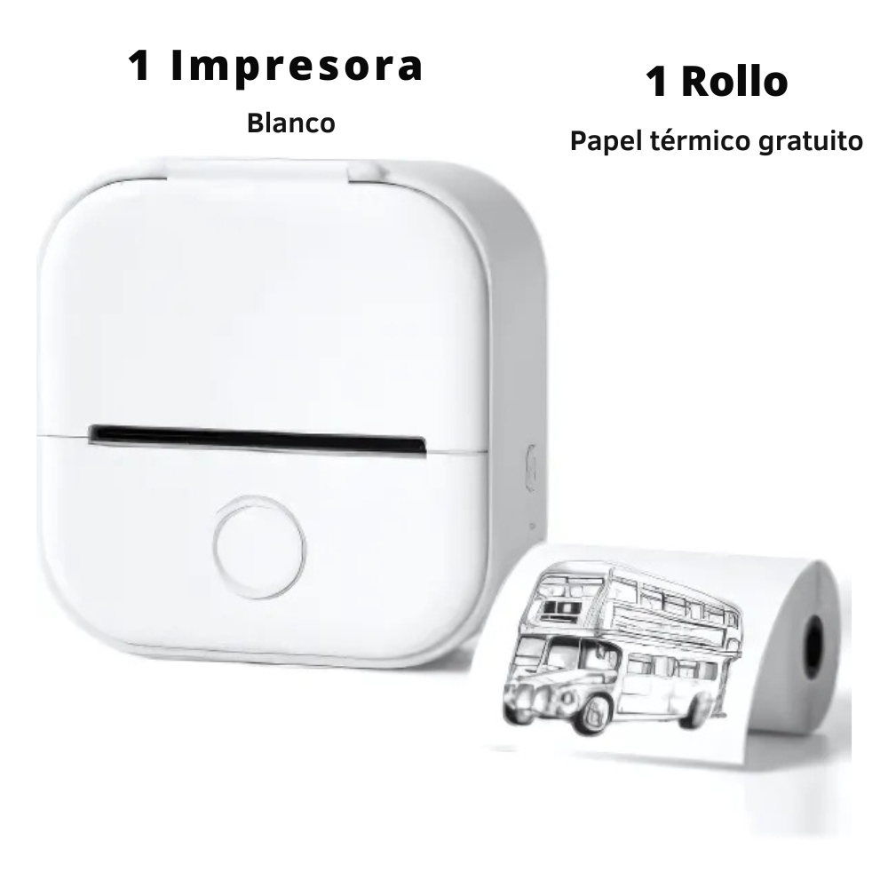 MiniPrint GO T02 – Impresora de Bolsillo Bluetooth