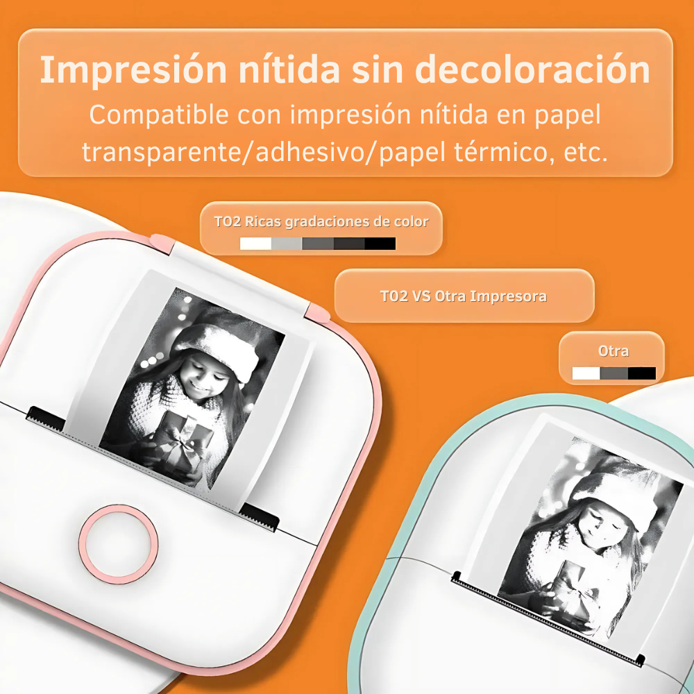 MiniPrint GO T02 – Impresora de Bolsillo Bluetooth