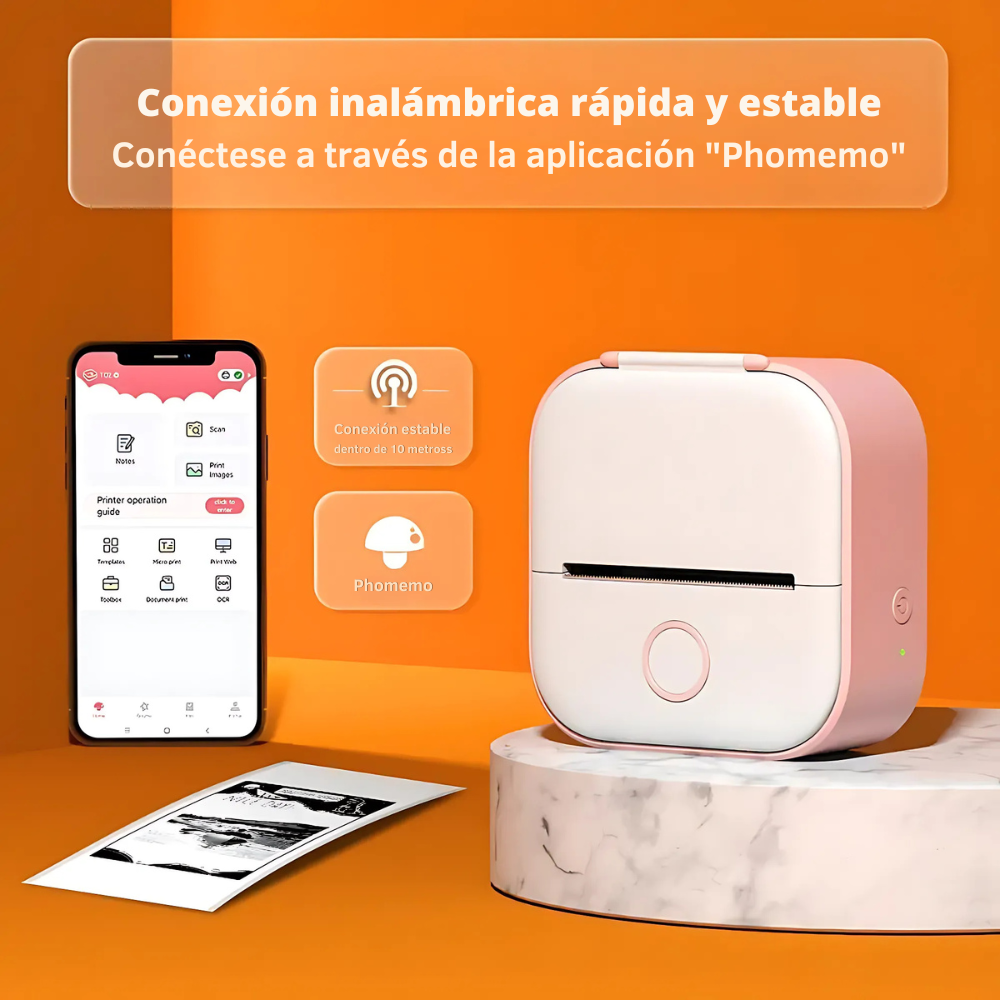 MiniPrint GO T02 – Impresora de Bolsillo Bluetooth