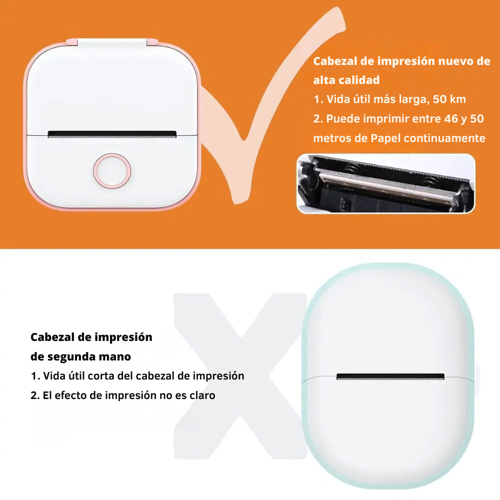 MiniPrint GO T02 – Impresora de Bolsillo Bluetooth